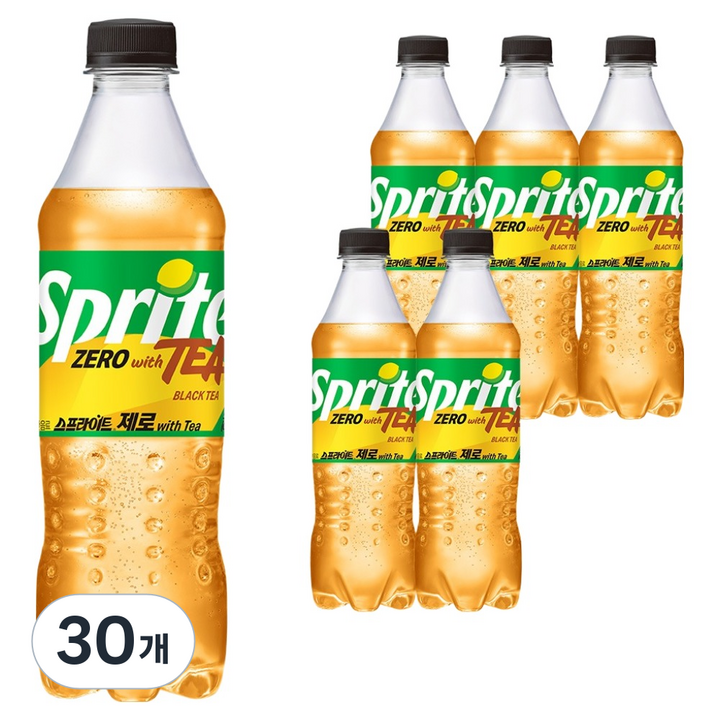 스프라이트 제로 사이다 with TEA, 30개, 500ml