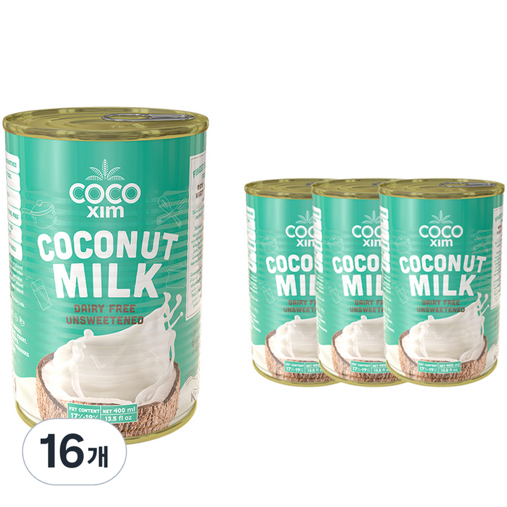 코코씸 쿠킹용 코코넛 밀크, 400ml, 16개