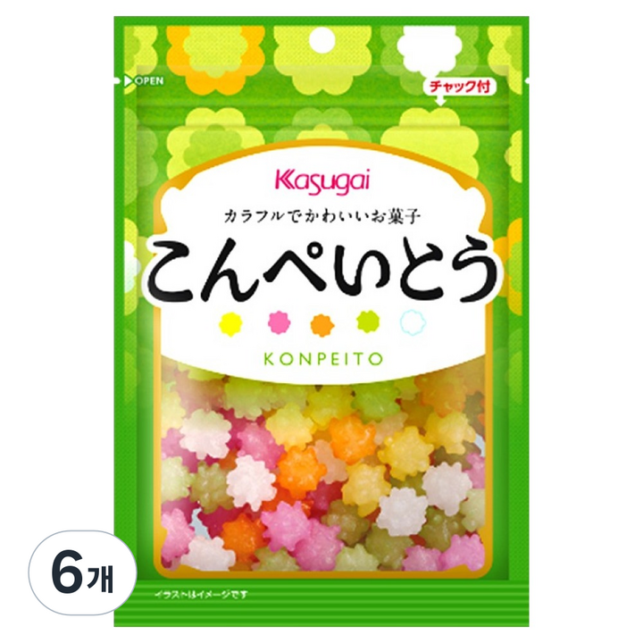카수가이 콘페이토우 별사탕, 76g, 6개