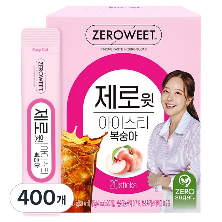 제로윗 아이스티 복숭아, 5g, 400개
