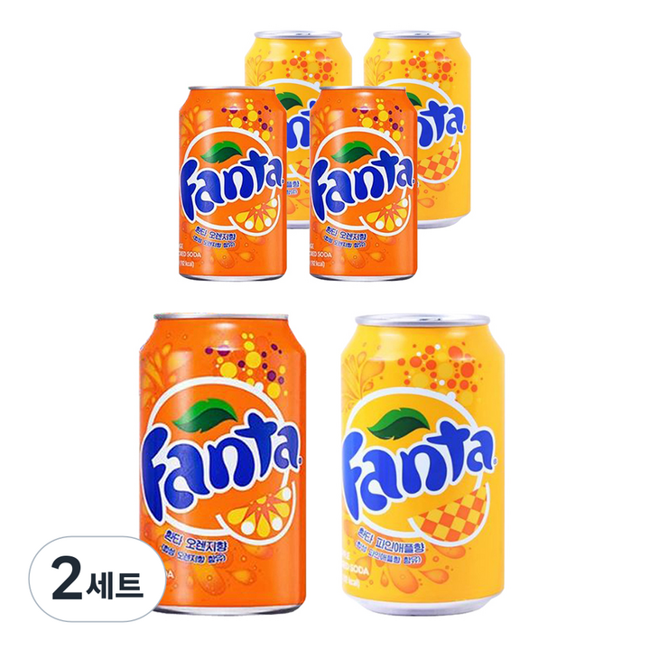 환타 오렌지 355ml x 3p + 파인애플 355ml x 3p, 2세트