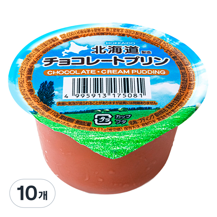 홋카이도 초코 푸딩, 10개, 110g