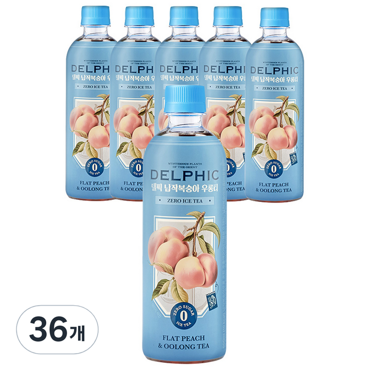 델픽 납작복숭아 우롱티, 500ml, 36개