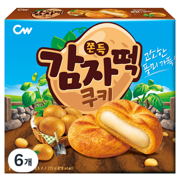 청우식품 쫀득 감자떡쿠키, 6개, 215g