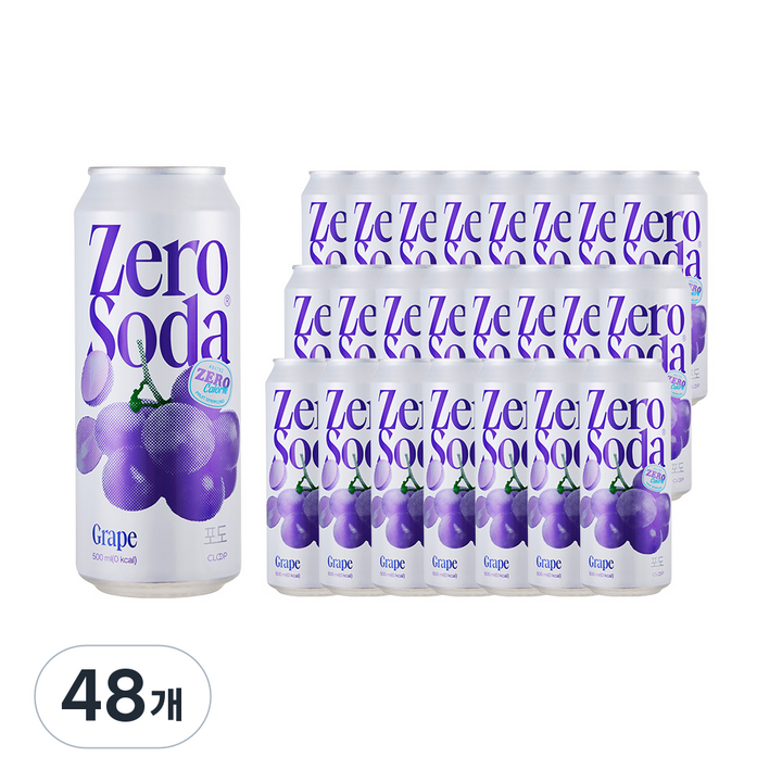 클룹 제로소다 포도, 500ml, 48개
