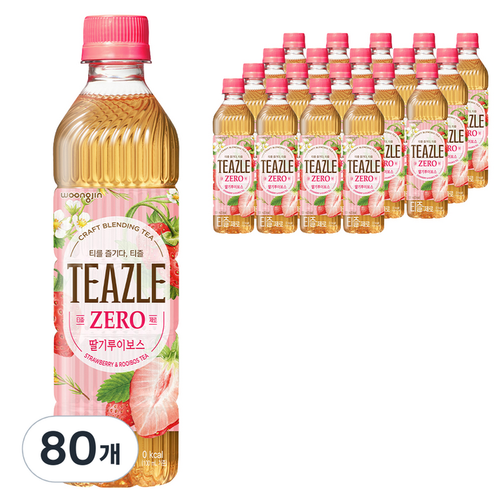 티즐 제로 딸기루이보스, 500ml, 80개