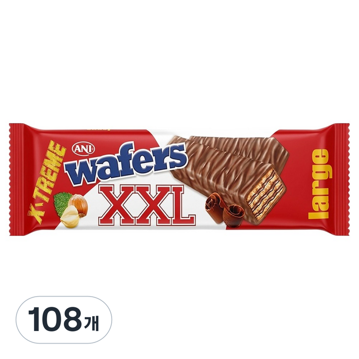 애니 엑스엑스엘 코코아 헤이즐넛크림 웨이퍼, 108개, 50g