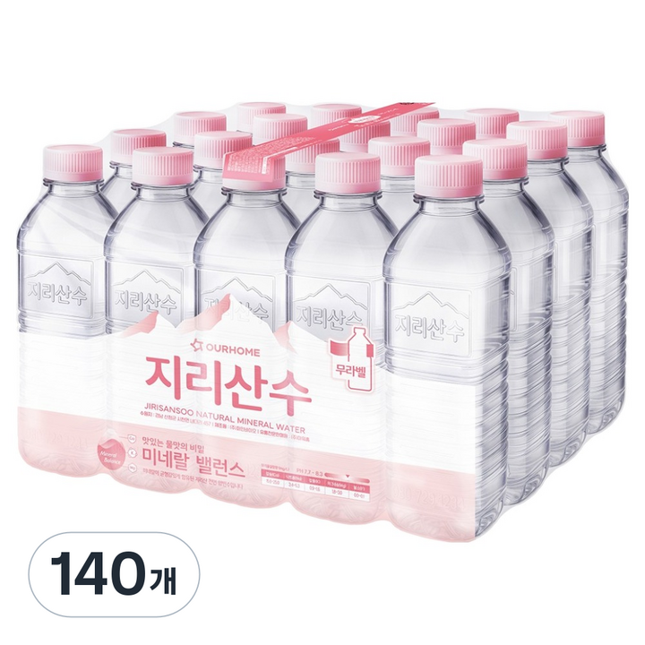 지리산수 무라벨, 500ml, 140개
