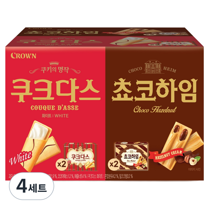 크라운 하임 쿠크 사무실 간식 세트, 540g, 4세트