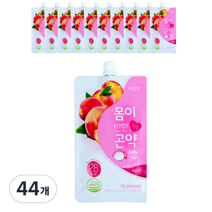 자담선 몸이반한 곤약젤리 디저트 복숭아 맛, 130g, 44개