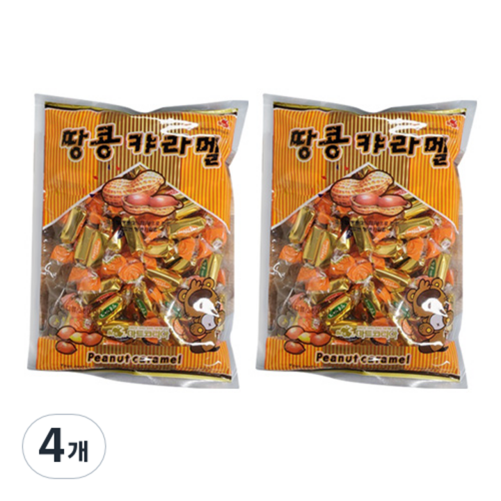 리소하우스 대용량 입가심 땅콩카라멜 사탕, 380g, 4개
