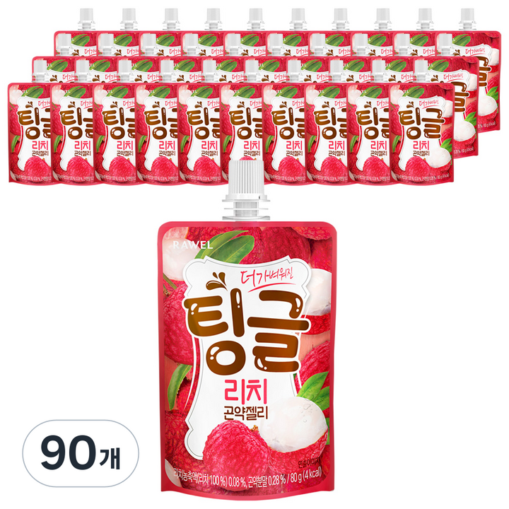 팅글 더 가벼워진 리치 곤약젤리 1개입, 80g, 90개