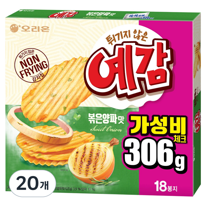 오리온 예감 볶은양파 18p, 306g, 20개