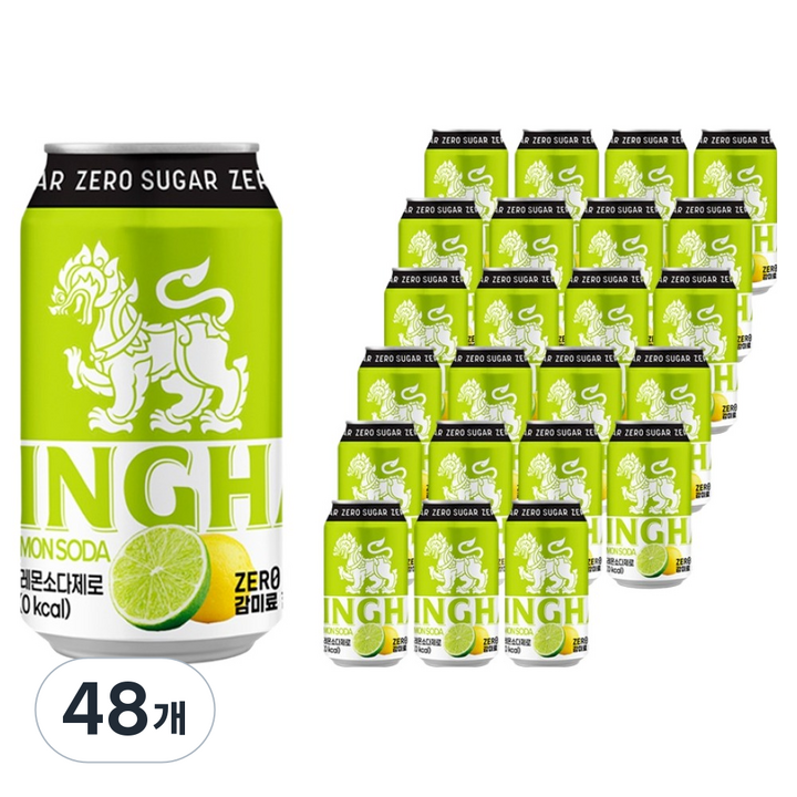싱하 라임레몬 소다 제로, 48개, 355ml
