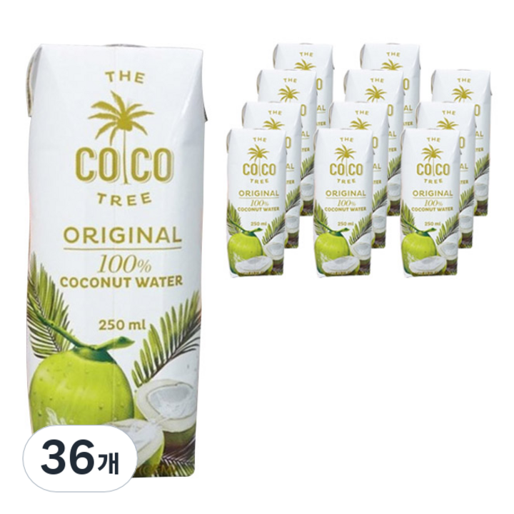 더코코트리 코코넛워터 오리지널, 250ml, 36개