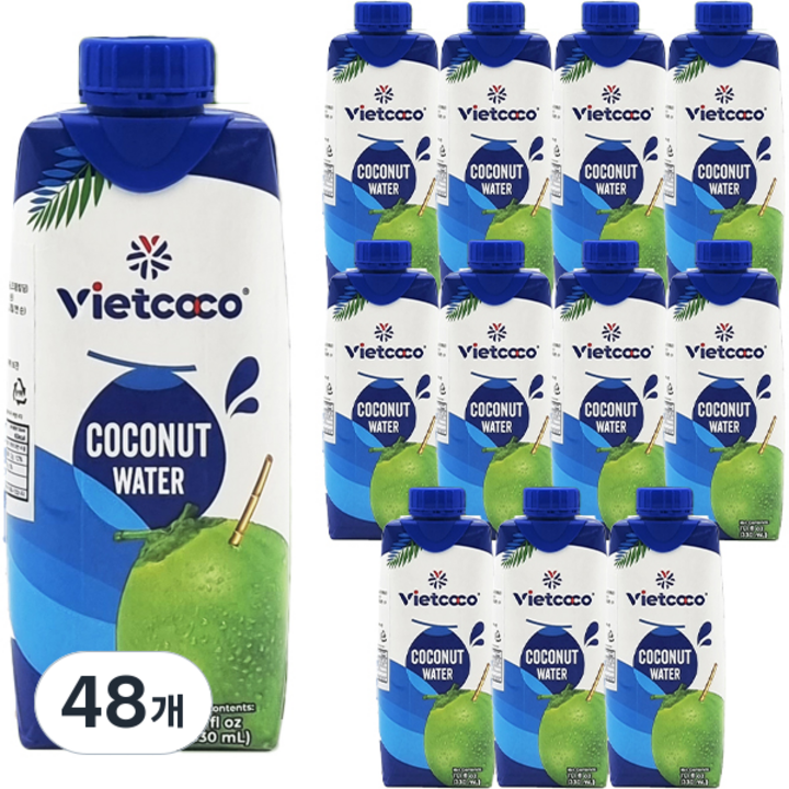 비엣코코 코코넛워터 100% 오리지널, 48개, 330ml