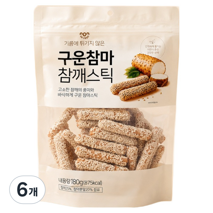 구운참마 참깨자스틱, 180g, 6개