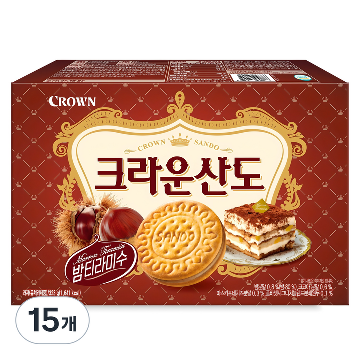 크라운산도 밤 티라미수, 323g, 15개