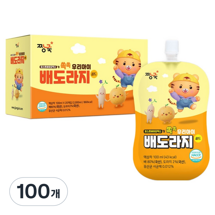 짱죽 우리아이 배도라지 골드, 100개, 100ml