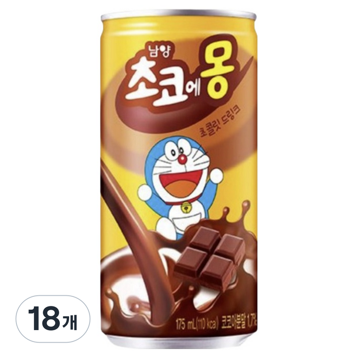 초코에몽 초코우유, 175ml, 18개