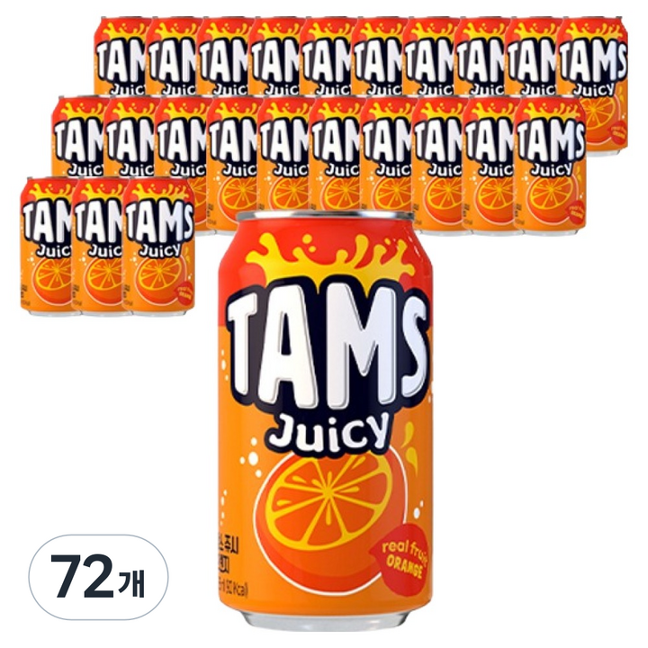탐스 쥬시 오렌지, 72개, 355ml