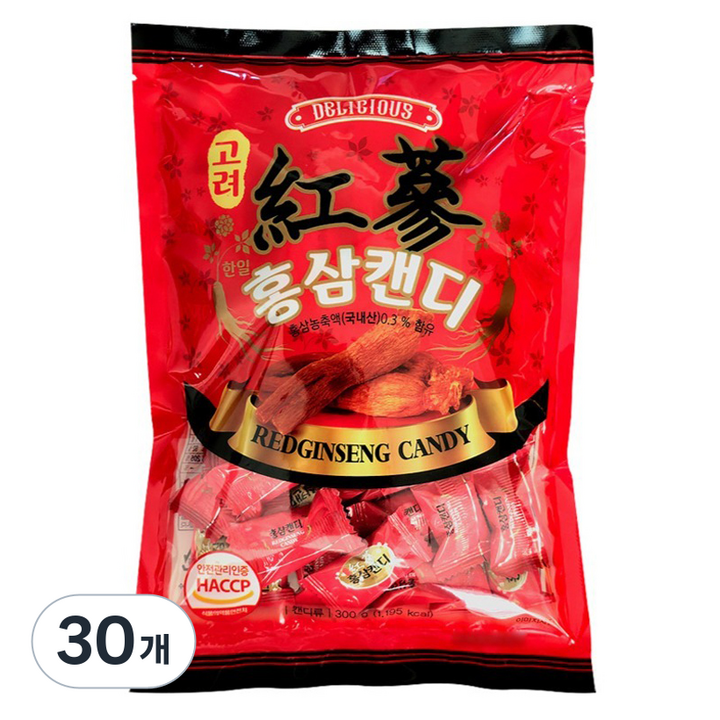 한일제과 홍삼 캔디, 30개, 300g