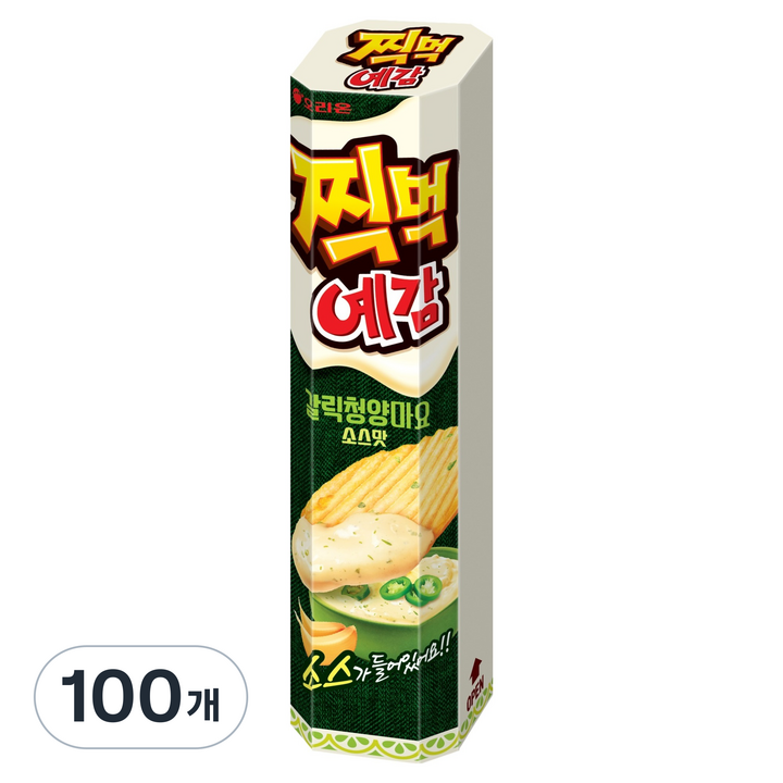 오리온 예감 찍먹 갈릭청양마요소스맛, 100개, 76g