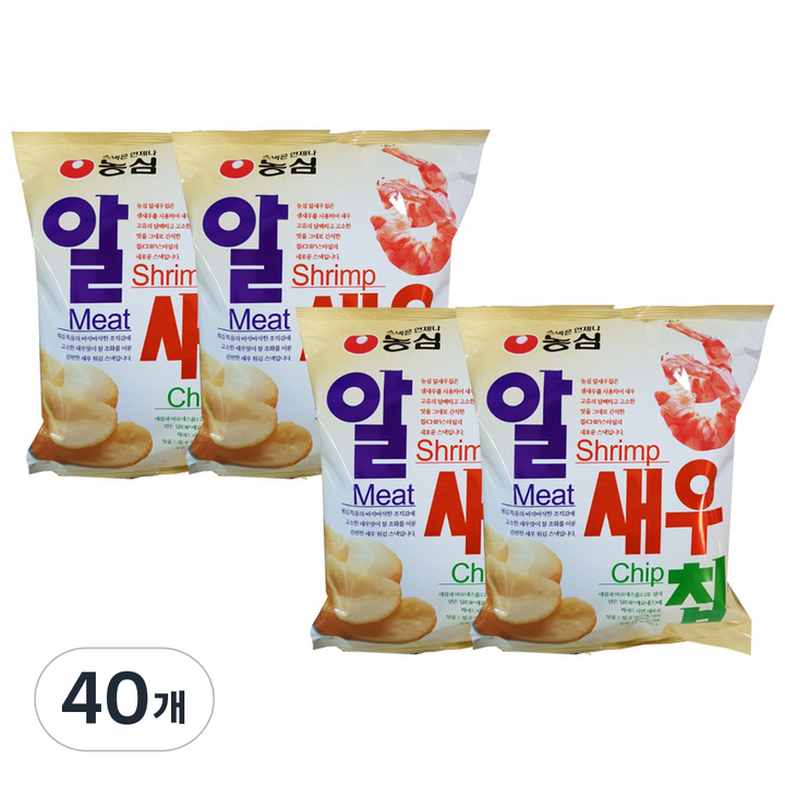 농심 알새우칩, 130g, 40개