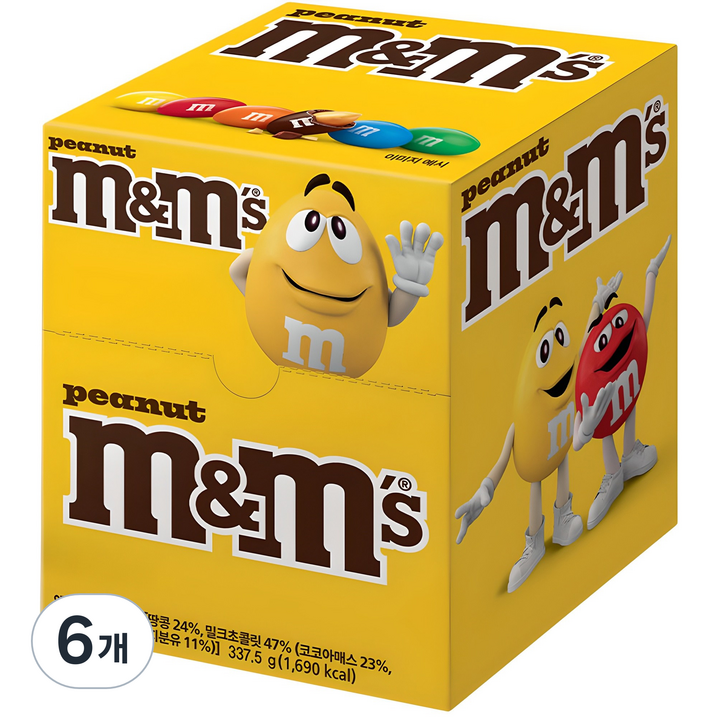 엠앤엠즈 피넛 픽앤믹스 초콜릿, 337.5g, 6개