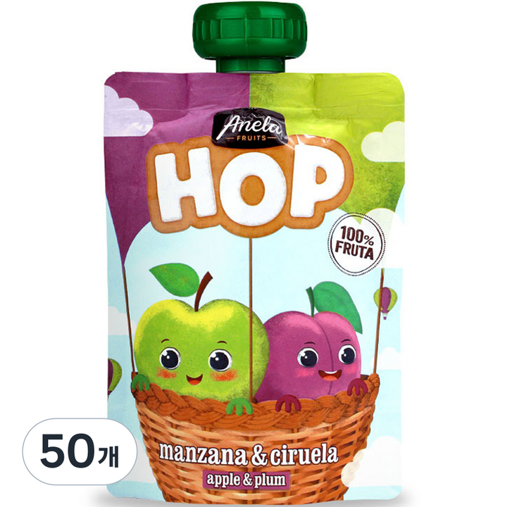 아넬라 HOP 과일 퓨레, 100g, 50개, 혼합맛(사과/생푸룬)
