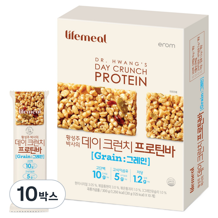 이롬 황성주 데이크런치 프로틴바 10p, 300g, 10박스