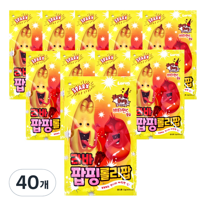 SPARX 라바 팝핑롤리팝 비타민C 함유, 40개, 12g