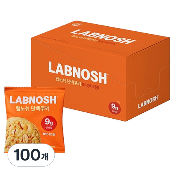 랩노쉬 단백쿠키 피넛버터맛, 40g, 100개