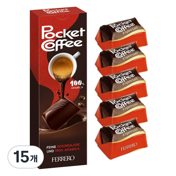 포켓커피 페레로 초콜릿 5p, 62.5g, 15개