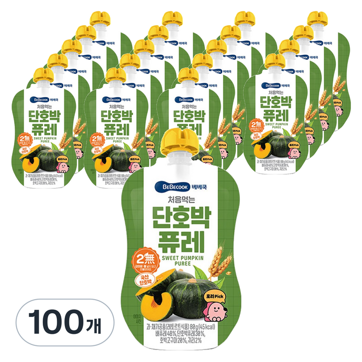 베베쿡 처음먹는 퓨레, 단호박, 80g, 100개