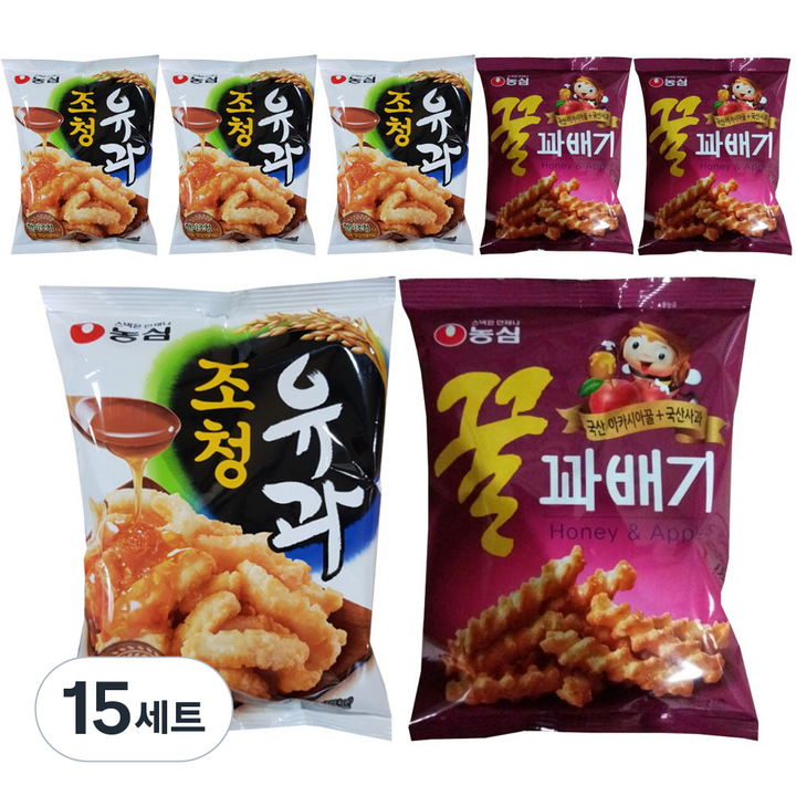 농심 조청유과 96g x 4p + 꿀꽈배기 90g x 3p, 15세트
