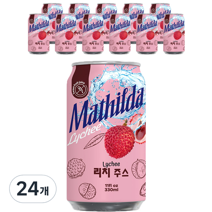 Mathilda 리치 주스, 330ml, 24개