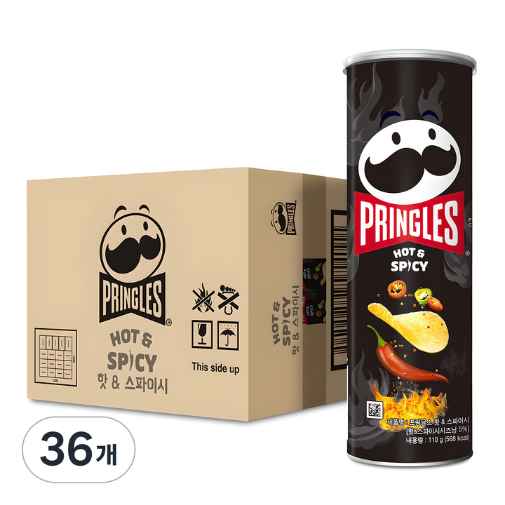 프링글스 핫 & 스파이시, 110g, 36개