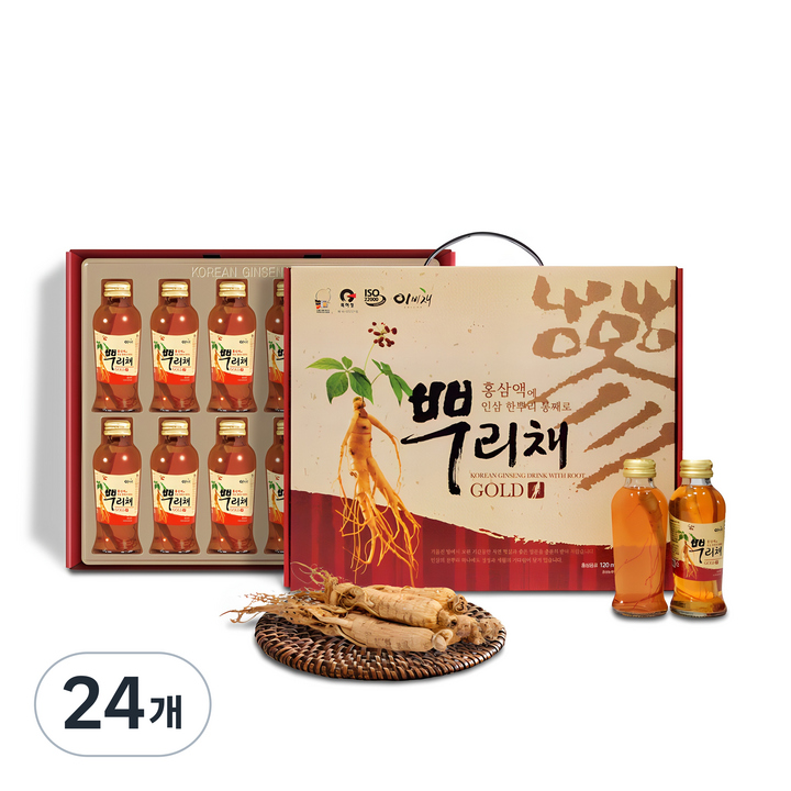 이비채 홍삼액에 인삼이 뿌리채 건강음료, 120ml, 24개