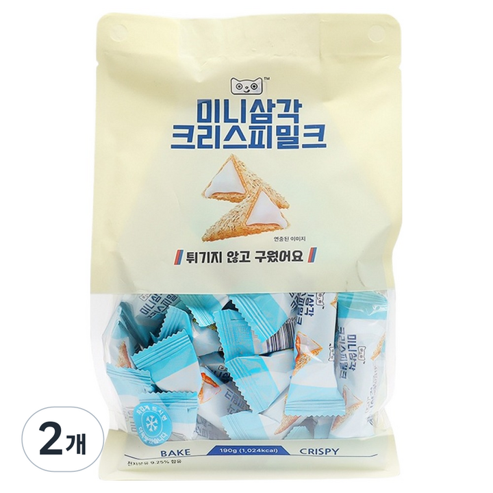 미니 삼각 크리스피 밀크 스낵, 190g, 2개