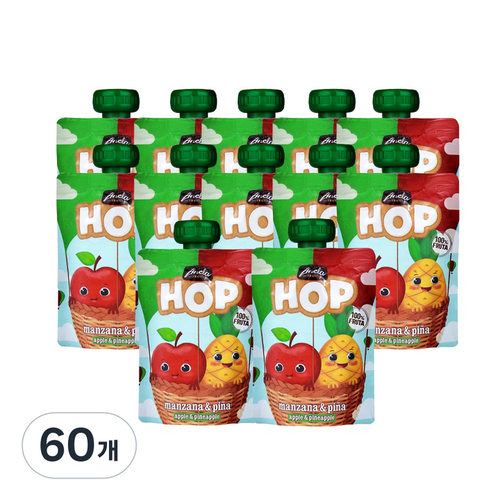 아넬라 홉 짜먹는 생과일 퓨레, 100g, 60개, 파인애플