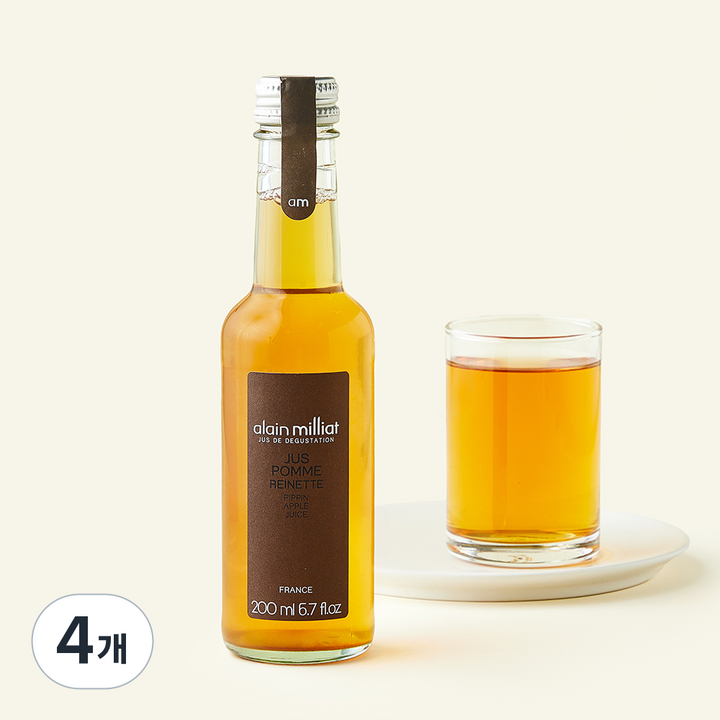 알랭밀리아 피핀 애플 주스, 200ml, 4개