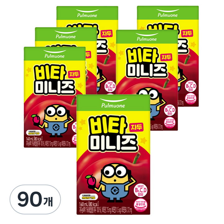 풀무원 비타미니즈 자두 음료, 90개, 140ml