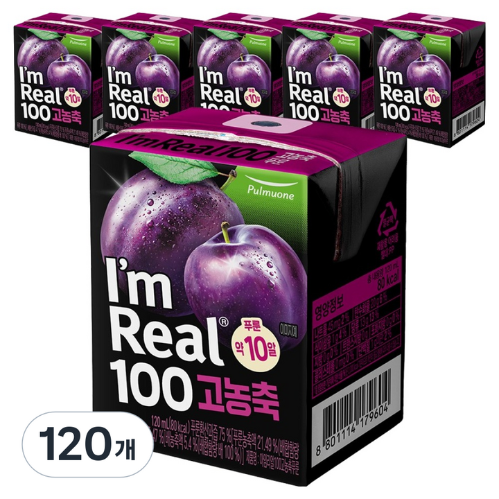 풀무원 아임리얼 100 고농축 푸룬, 120ml, 120개