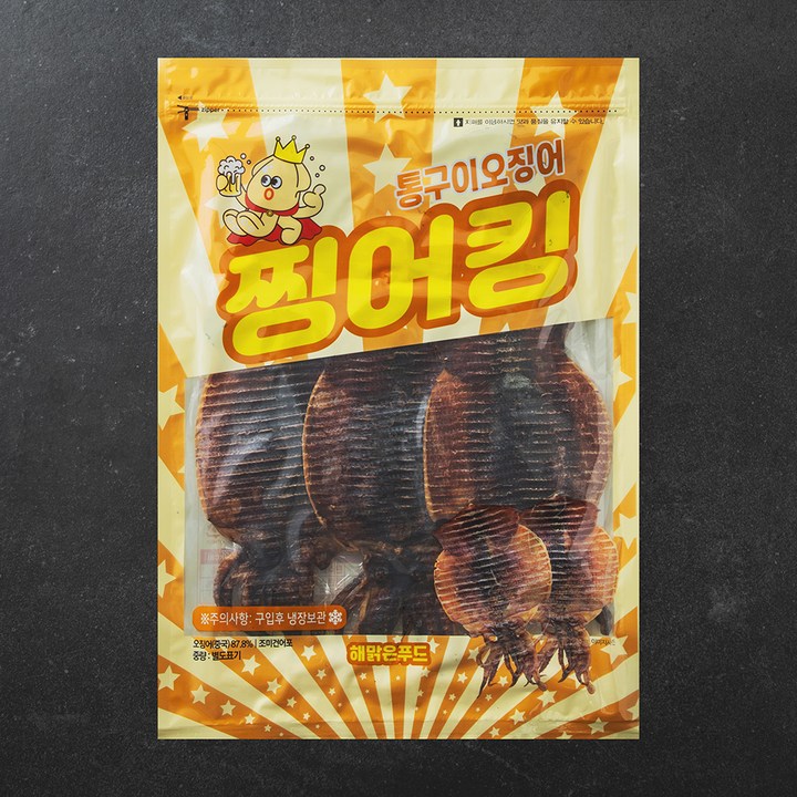 해맑은푸드 찡어킹 통구이오징어, 1개, 350g(대 / 5미)