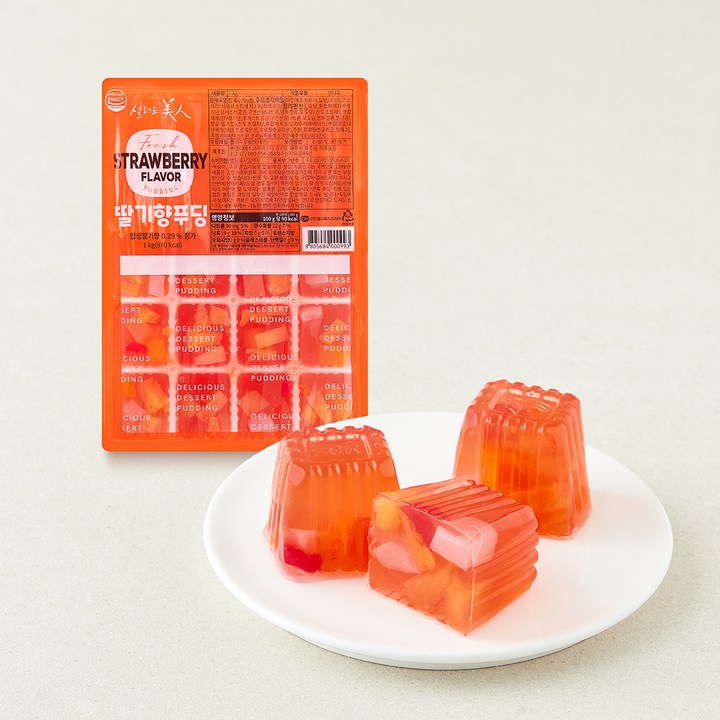 샐러드미인 딸기향 푸딩, 1kg, 1개, 1개입