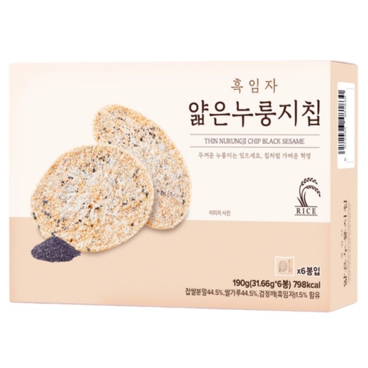 얇은 누룽지칩 흑임자, 1개, 190g