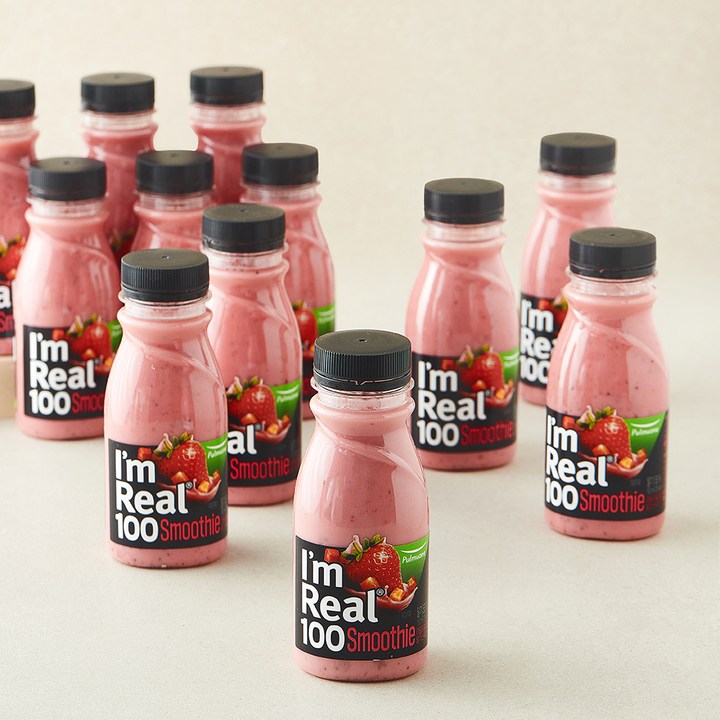 풀무원 아임리얼100 딸기 스무디, 12개, 190ml