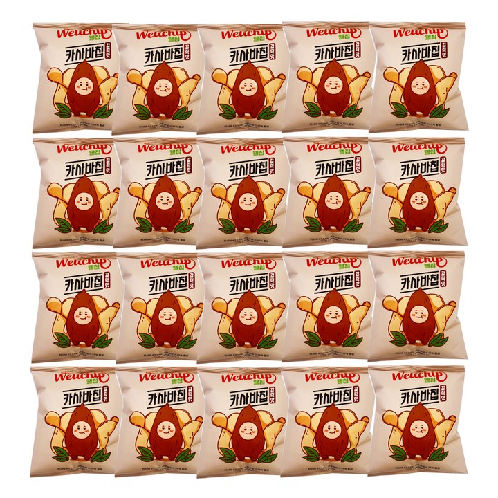 웰칩 카사바칩 갈릭맛 스낵, 40g, 20개