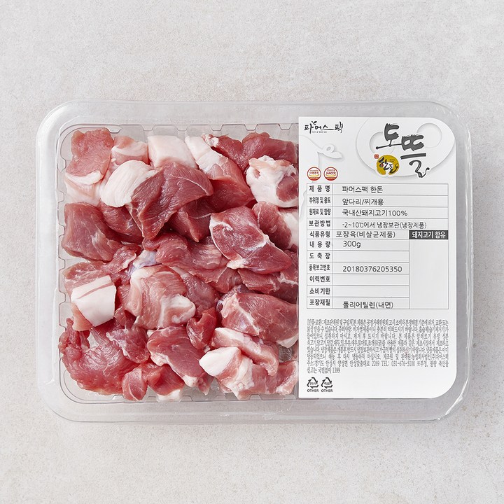 파머스팩 한돈 앞다리 찌개용 (냉장), 300g, 1개
